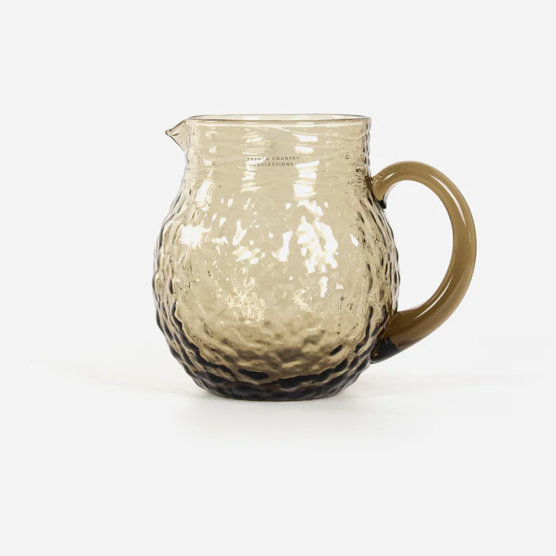 Smoke glass pitcher by french country