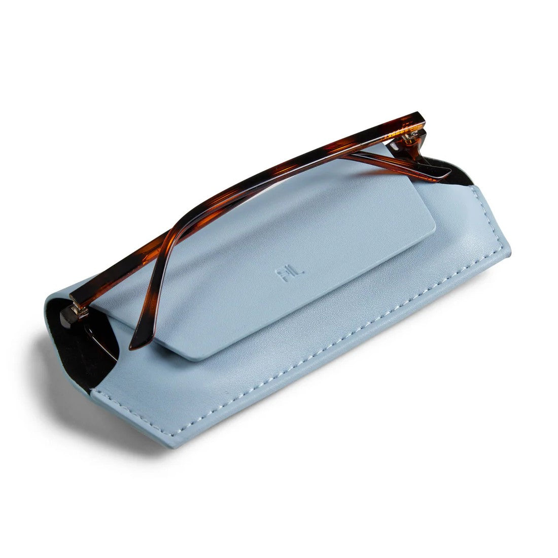 Fox & Leo Leather Glasses Case Sky Blue