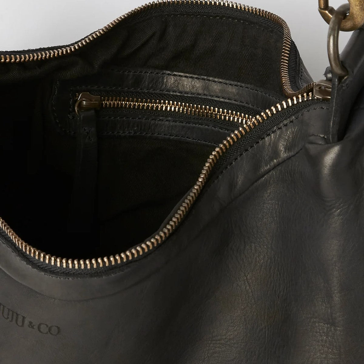 Juju Small Slouchy Leather Bag Black