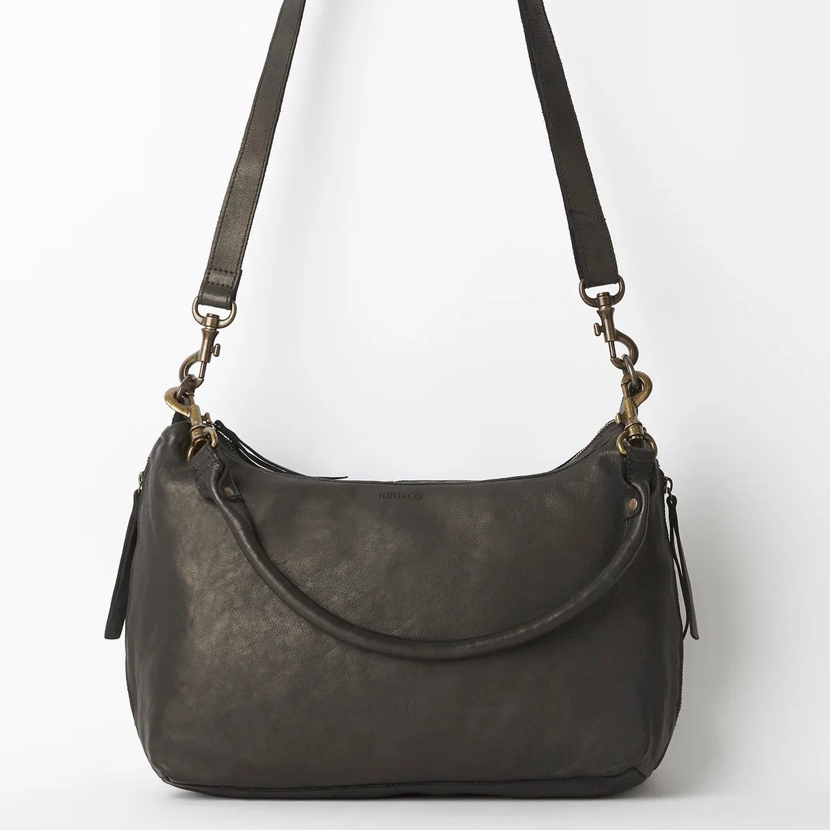 Juju Small Slouchy Leather Bag Black