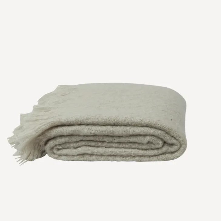 Soft Grey Tassle Throw