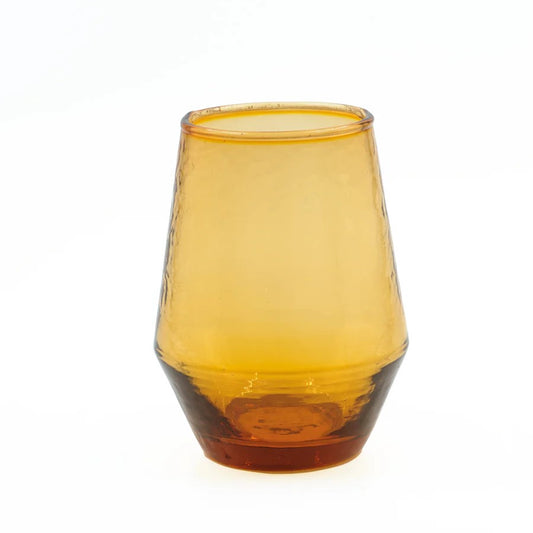Stemless Wine Glass Amber Set 4
