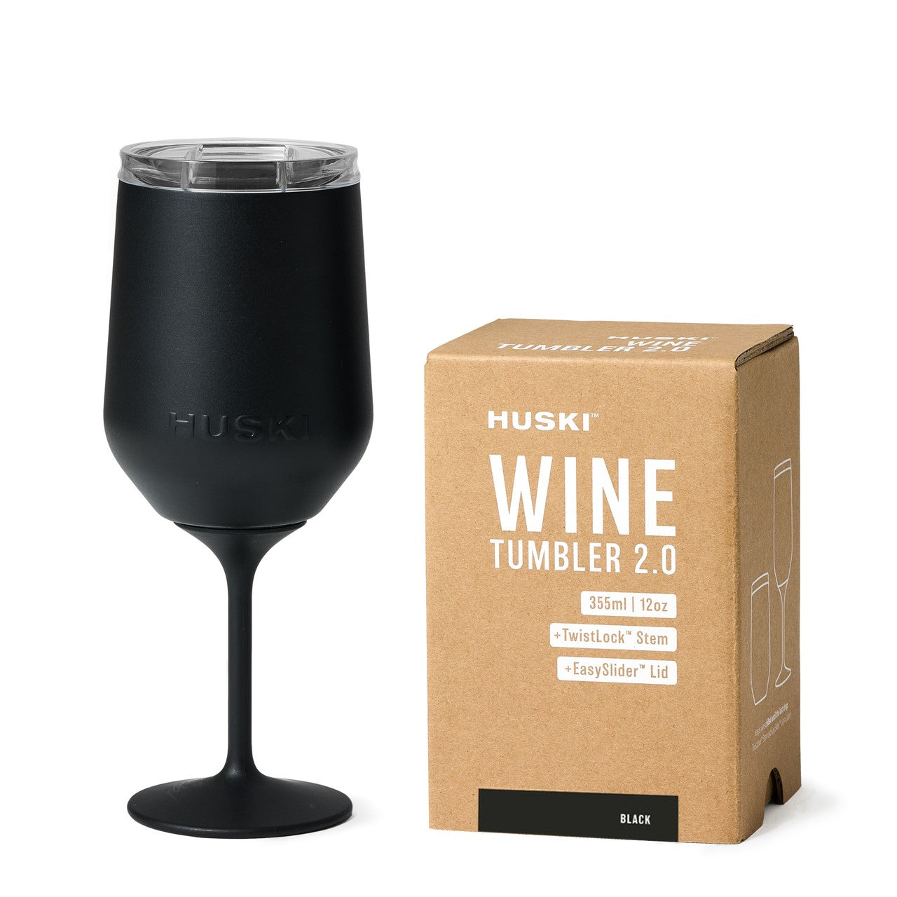 Huski Stemmed Wine Tumbler Black