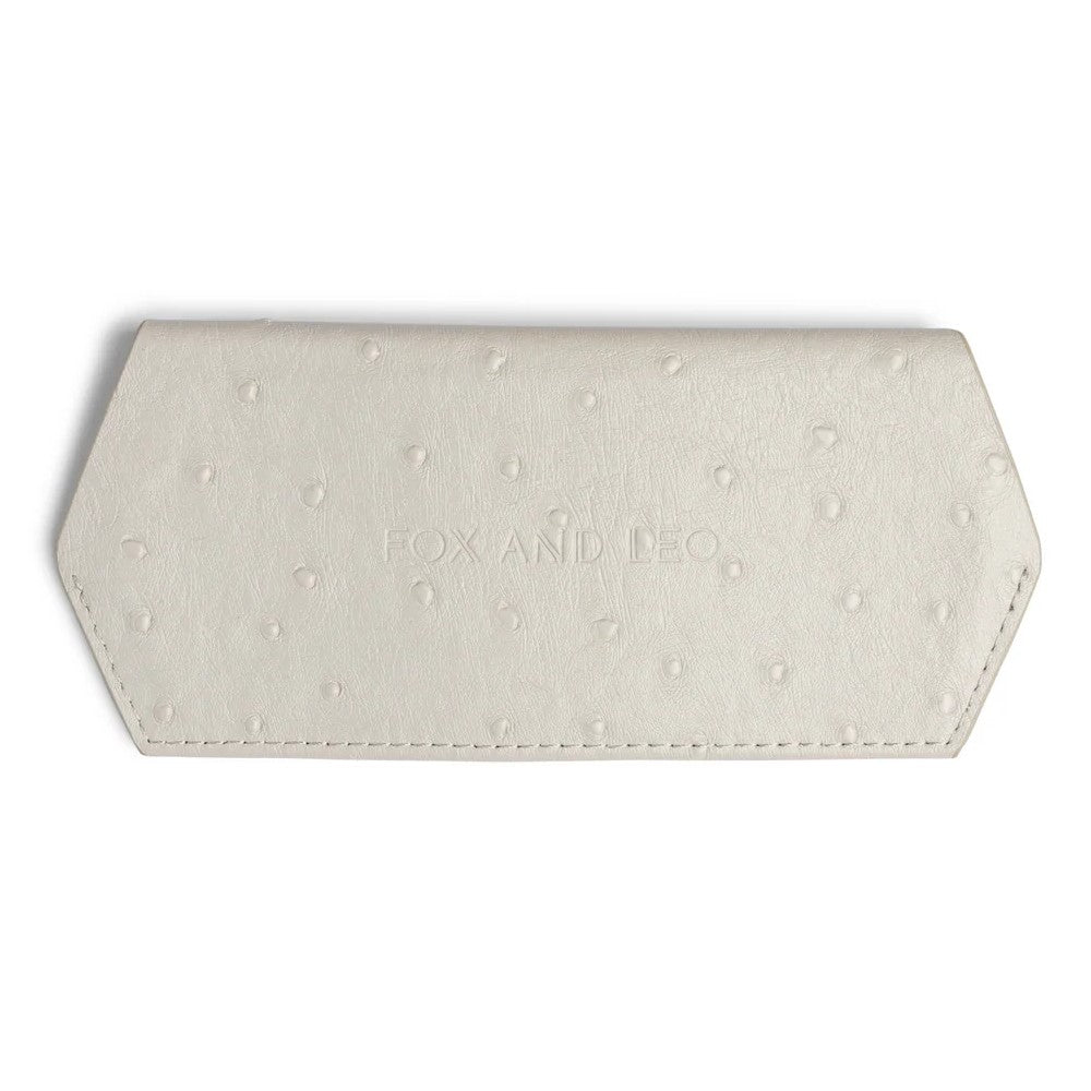 Fox & Leo Leather Glasses Case Stone