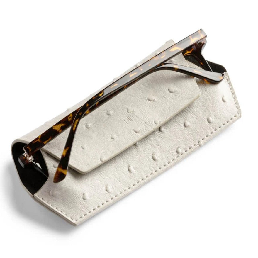 Fox & Leo Leather Glasses Case Stone