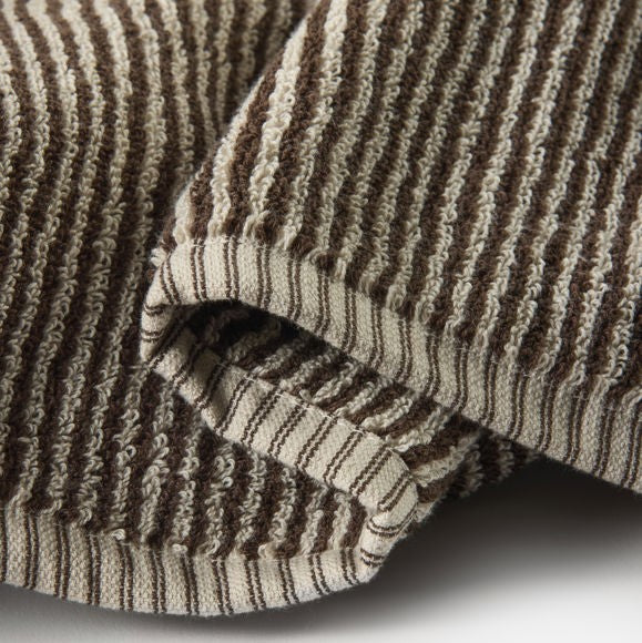 Stripe Cotton Bath Mat Cocoa/Bone