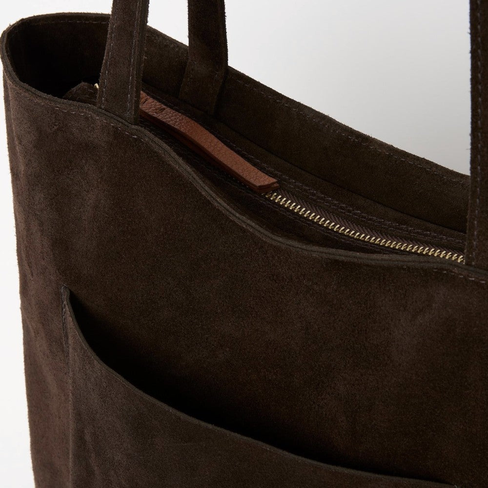 Juju Suede Tote - Chocolate