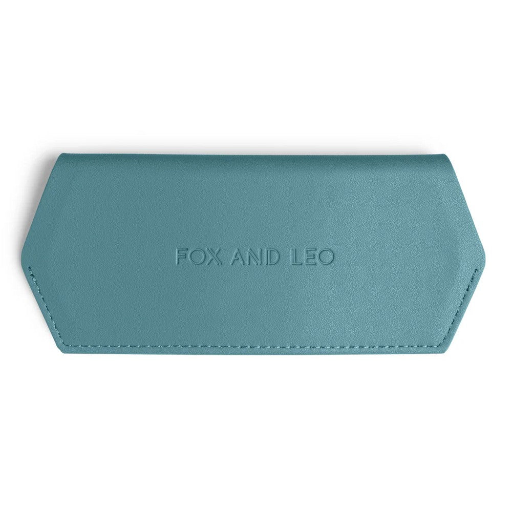 Fox & Leo Leather Glasses Case Teal