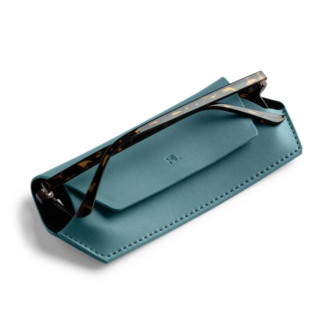 Fox & Leo Leather Glasses Case Teal