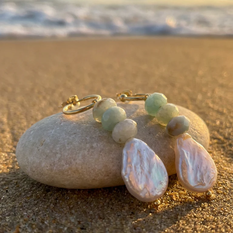 Handmade pearl earrings