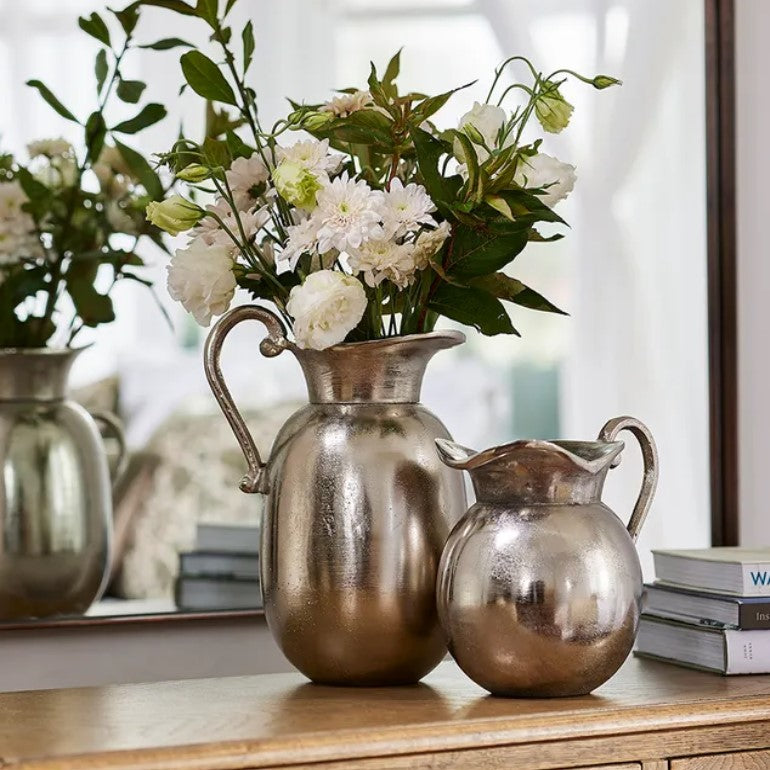 Valeria Flower Jug Silver Small