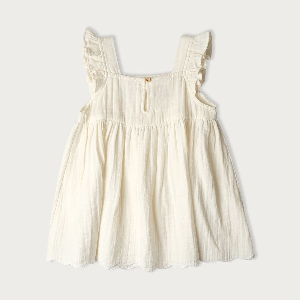 Babu Charlotte Muslin Sleeveless Dress Vanilla