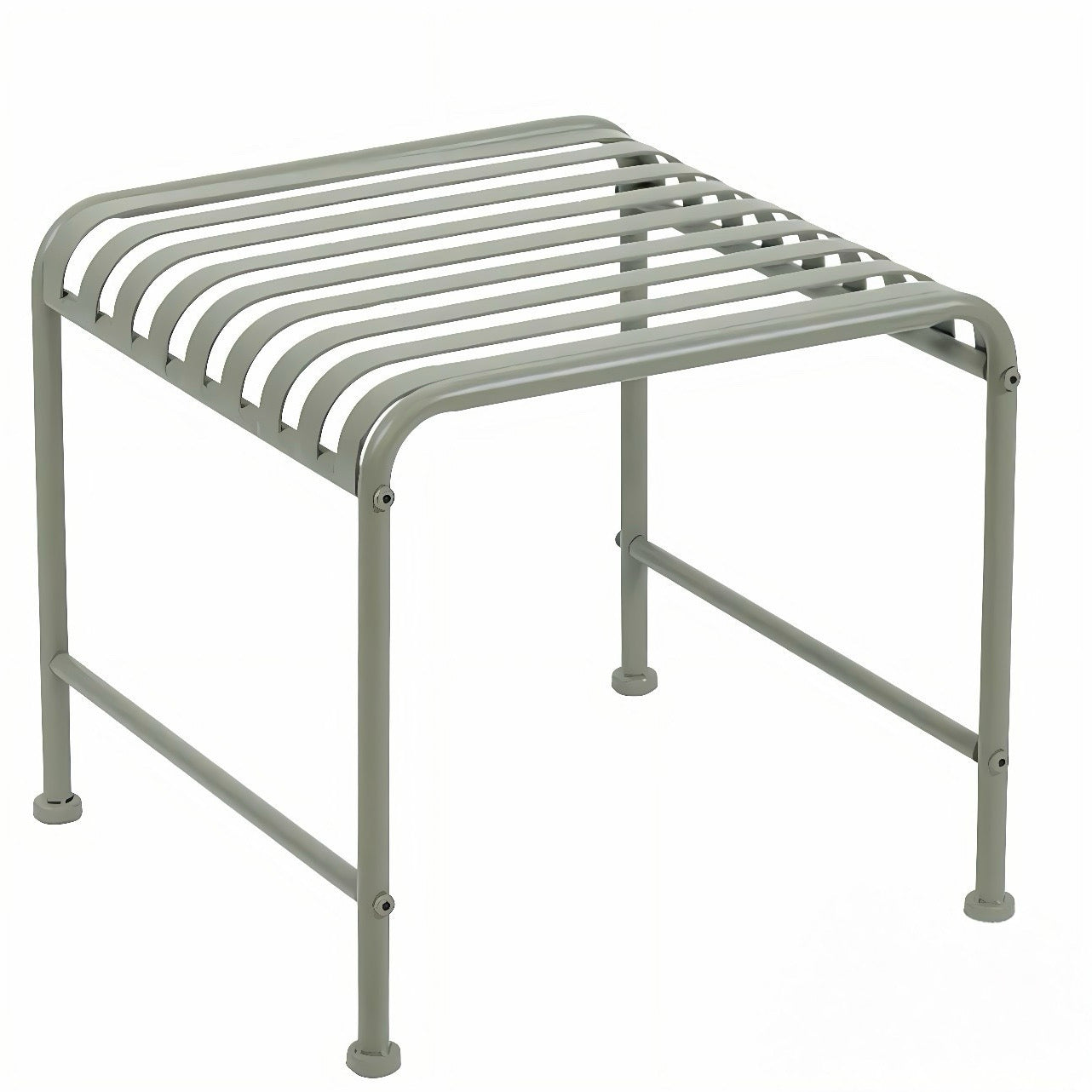 Metal stool with horizontal slats