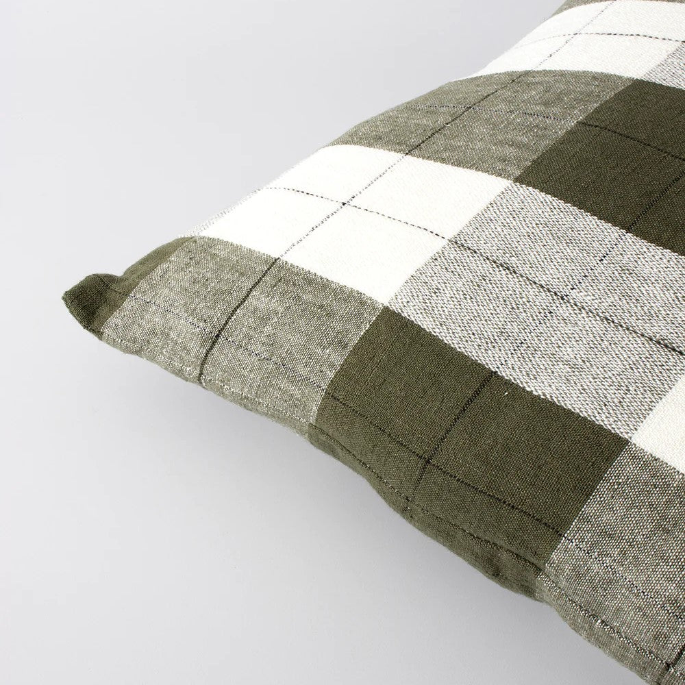 Baya Willis cushion - Olive/Ivory