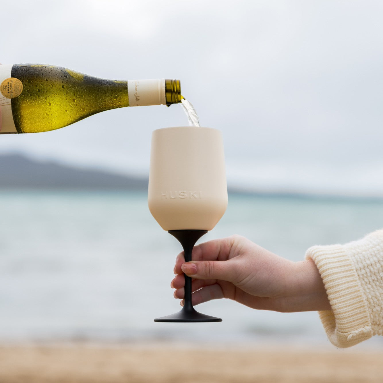 Huski Stemmed Wine Tumbler Sand Beige