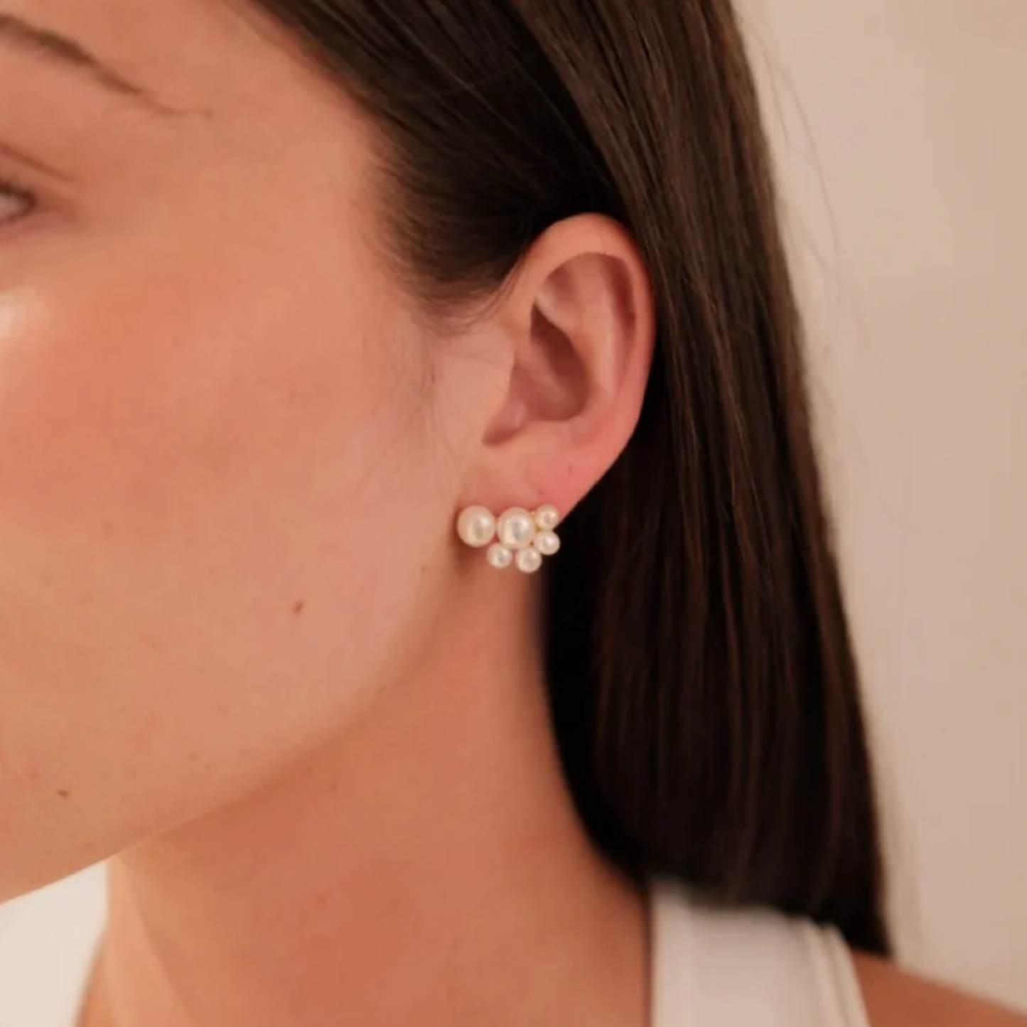 Zafino Josephine Pearl Gold Earrings