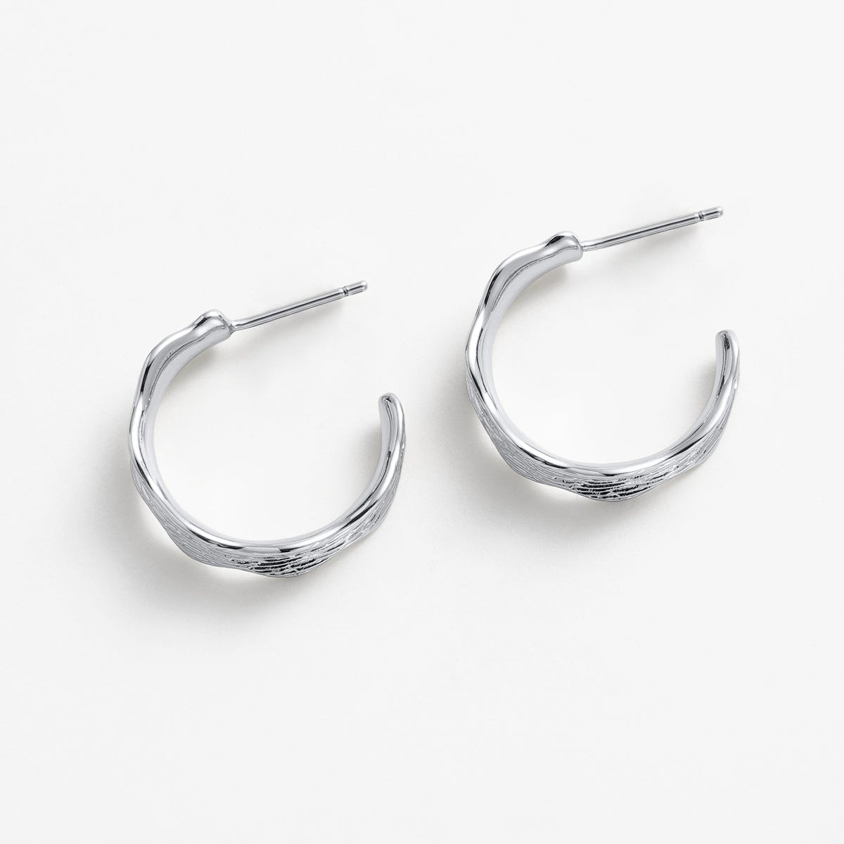 Silver earrings with texture