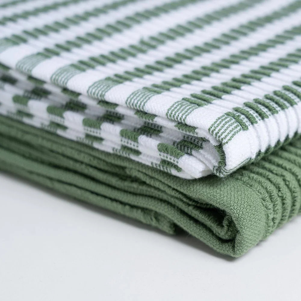 Green waffle tea towels