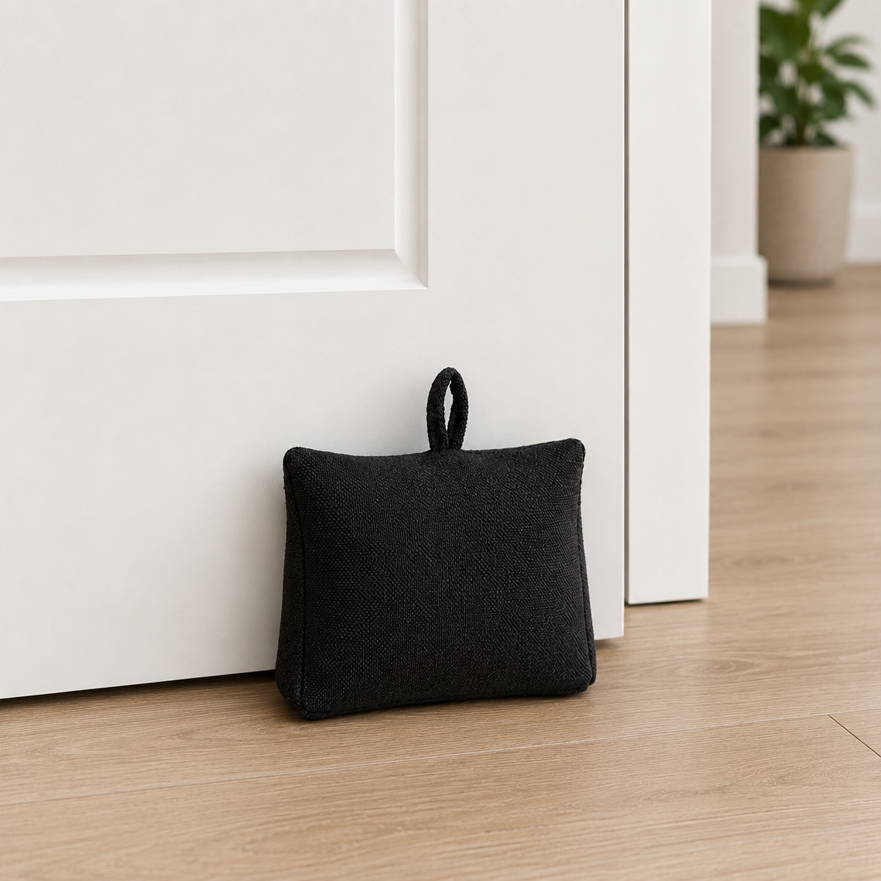 Doorstop Linen Look Black