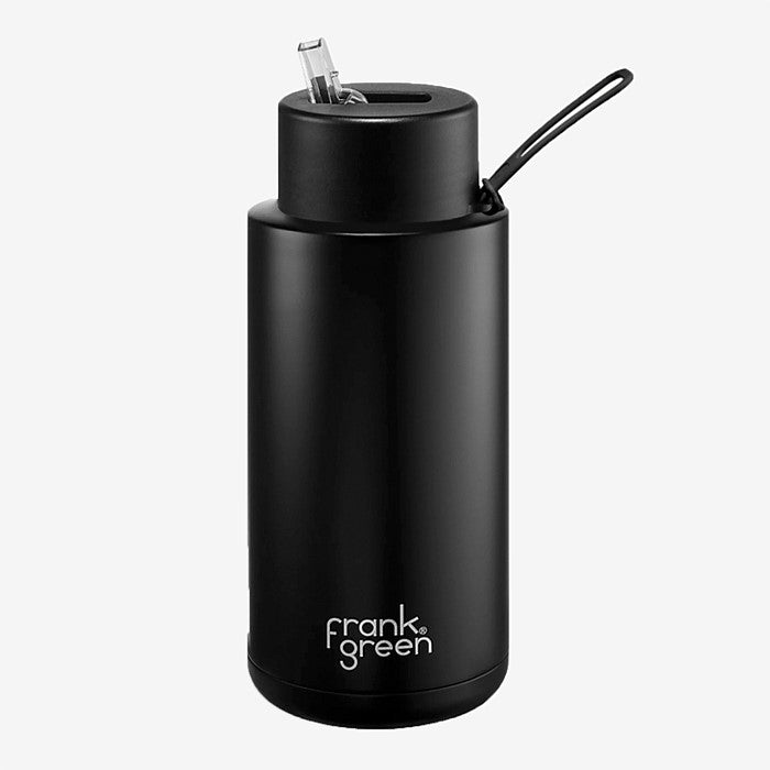 Frank Green Ceramic 1 litre bottle with straw Midnight