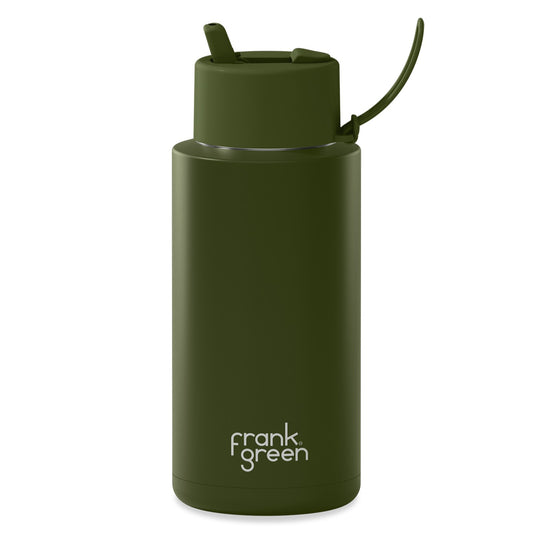 Frank Green 34oz Drink Bottle Flip Lid Khaki
