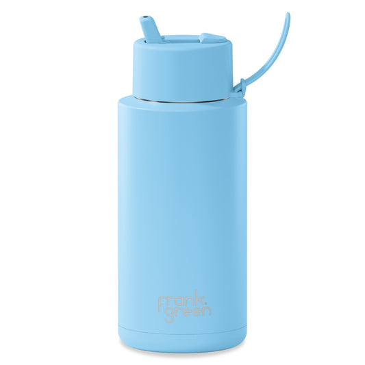 Frank Green 34oz Drink Bottle Flip Lid Sky Blue