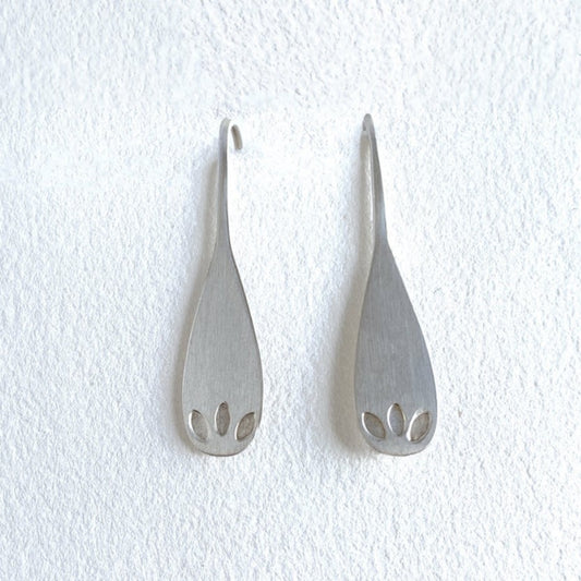3 Leaf  Hook Earrings Sterling Silver