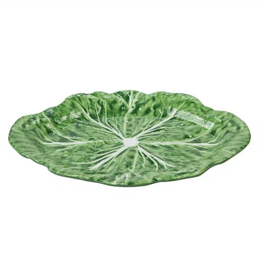 Green leaf-shaped plate