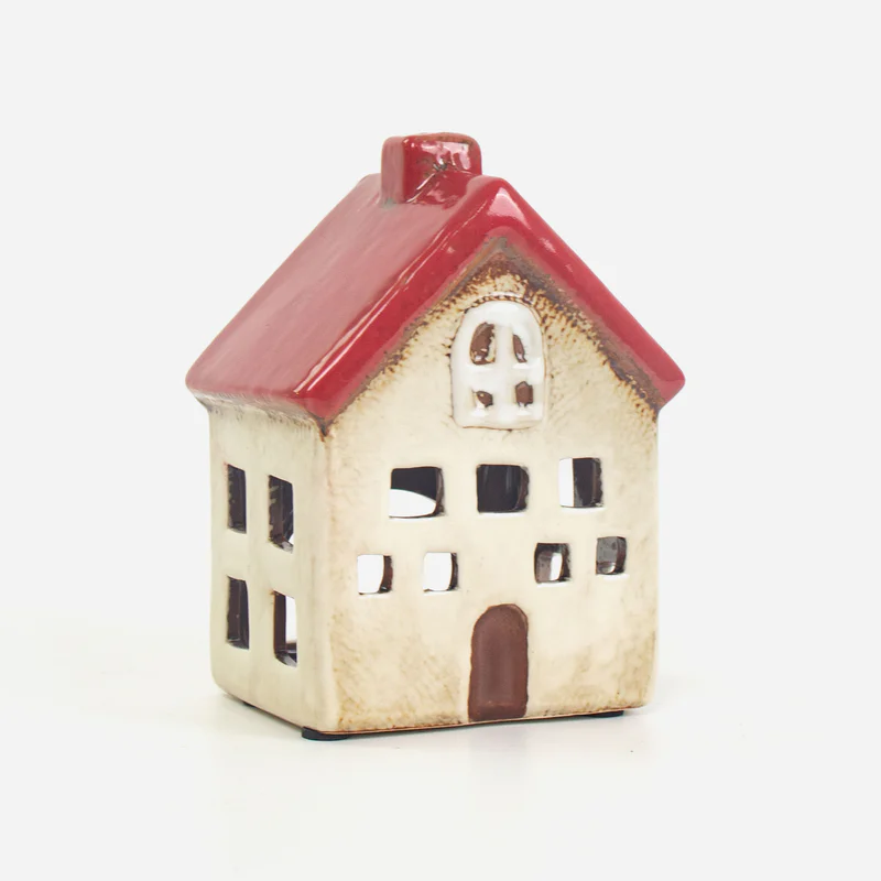 Alsace Tea Light Villa Red White by French Country Collections