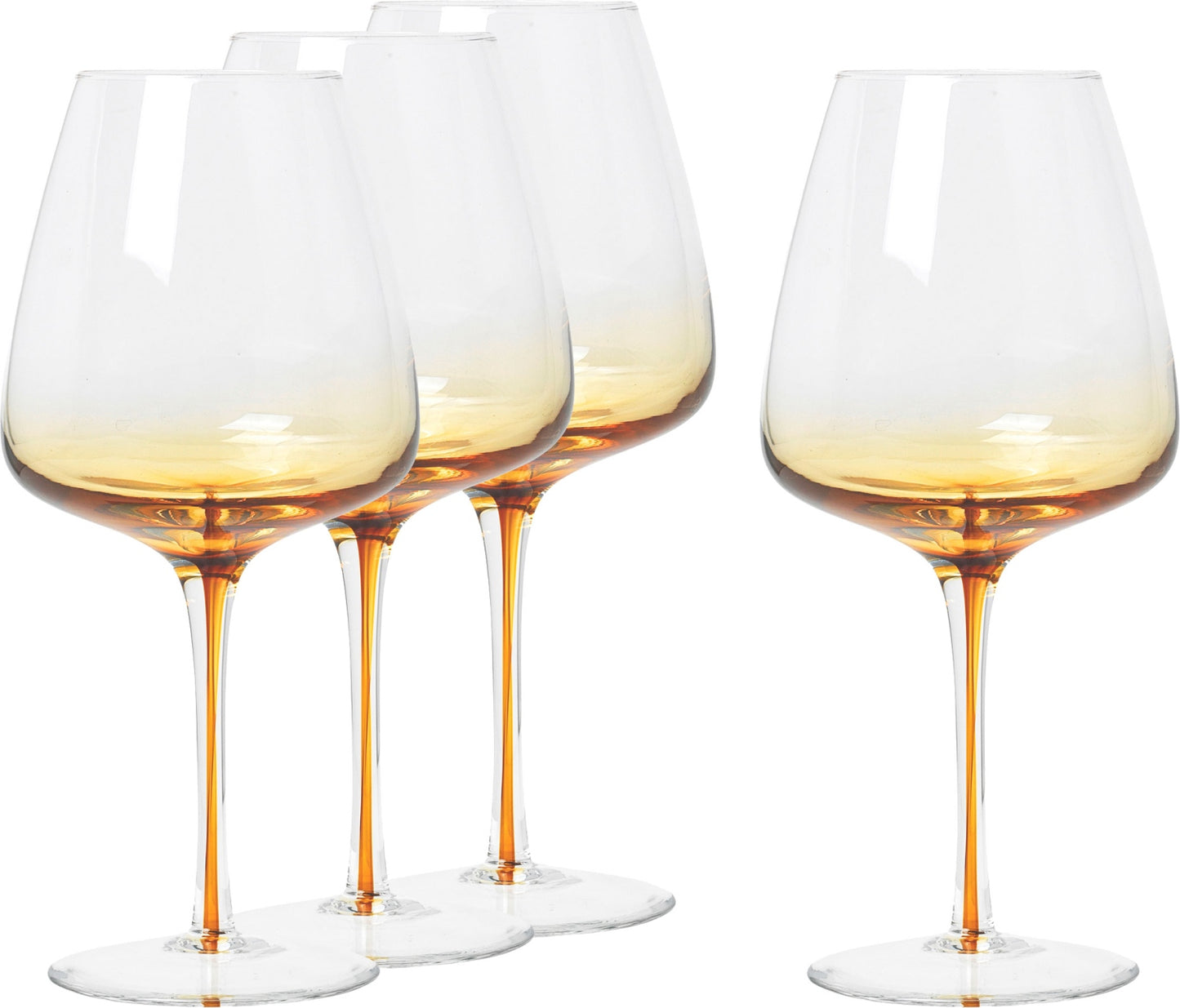 Broste Amber Red Wine Glasses Set of 4