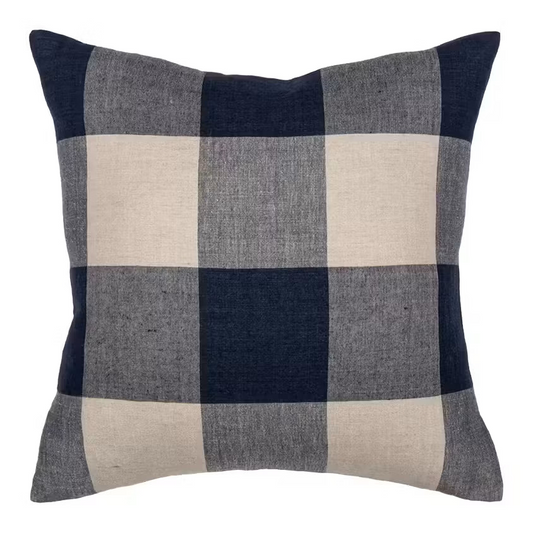 square denim navy cushion 