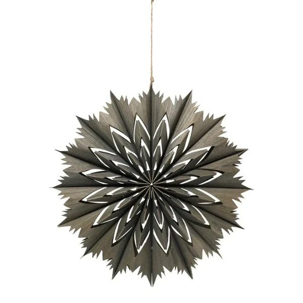 Decorative hanging star with black and white design