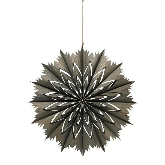 Decorative hanging star with black and white design