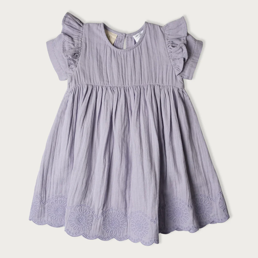 Babu Charlotte Short Sleeve Muslin Dress Mixed Berry
