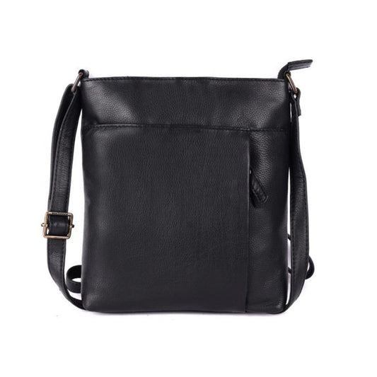 Black leather crossbody bag
