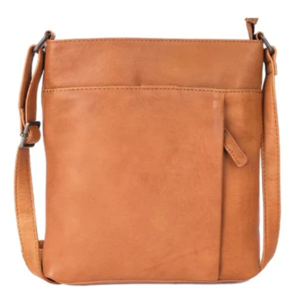 Brown leather crossbody bag