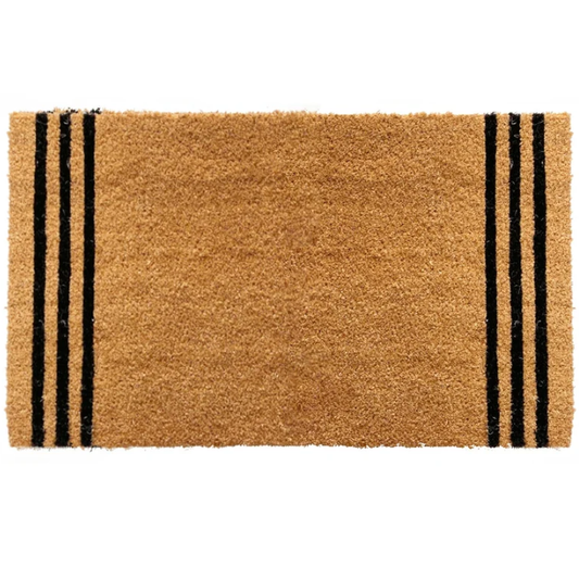 Black Stripes Coir Doormat
