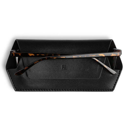 Fox & Leo Leather Glasses Case Black