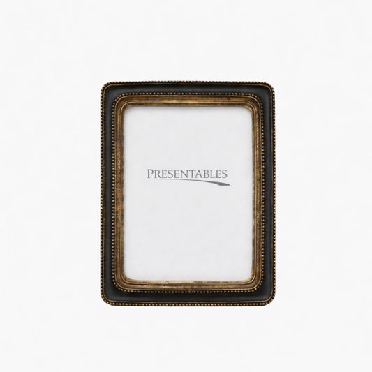 Black beaded vintage photo frame 