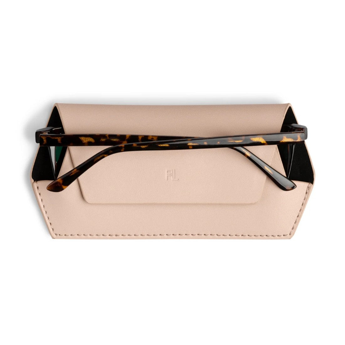 Beige slim glasses case 