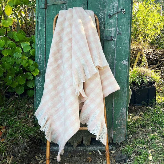 Bliss Wool Throw Blush/Winter White
