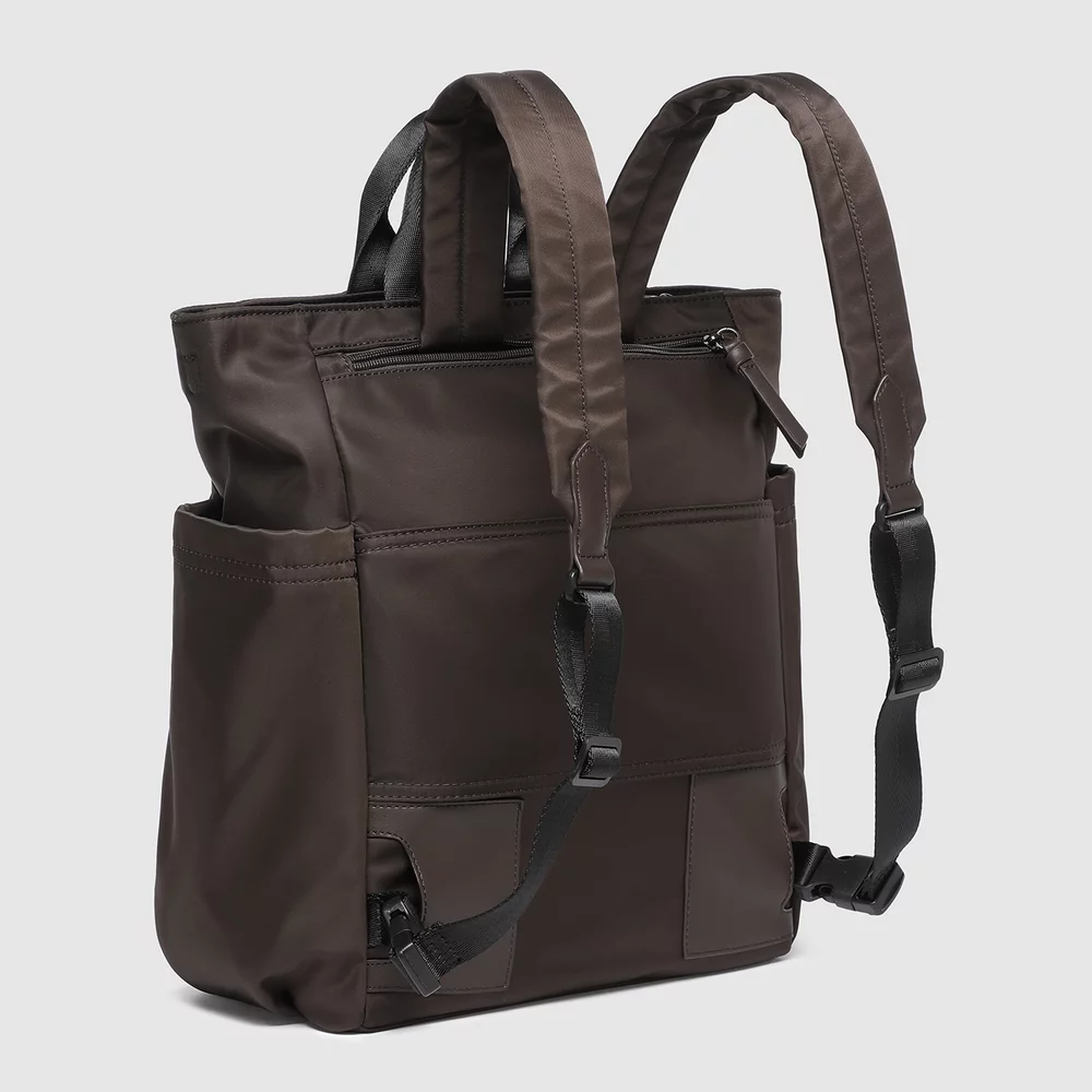 Bronx Nylon Backpack Chocolate by Louenhide
