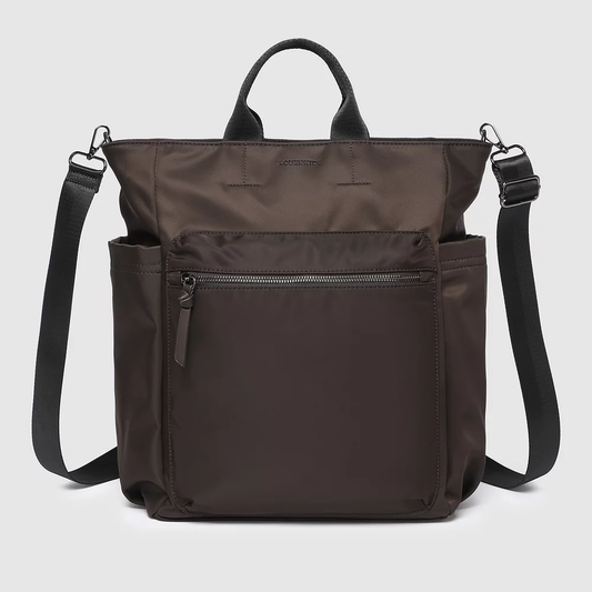 Bronx Nylon Backpack Chocolate by Louenhide