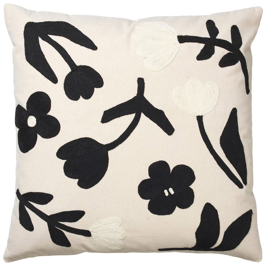 Broste cushion black and cream 