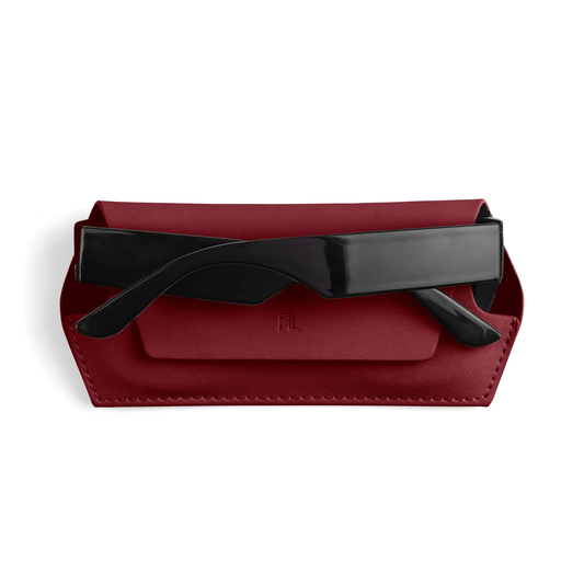 Burgundy Fox and Leo slim glasses case 