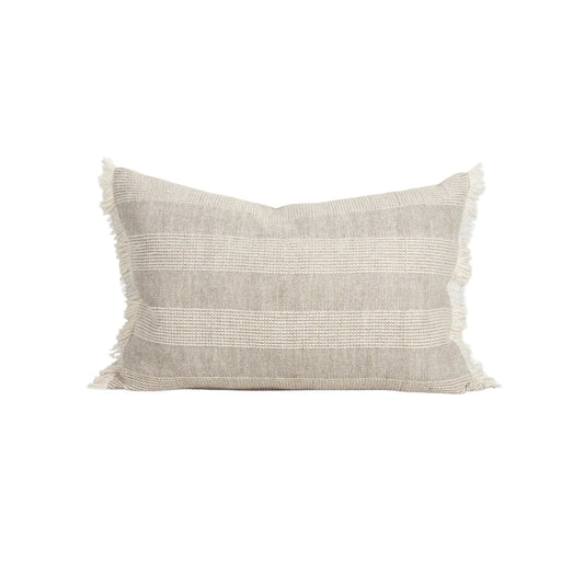 Feather inner natural colour way long cushion 