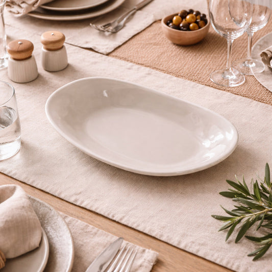 White oval platter 