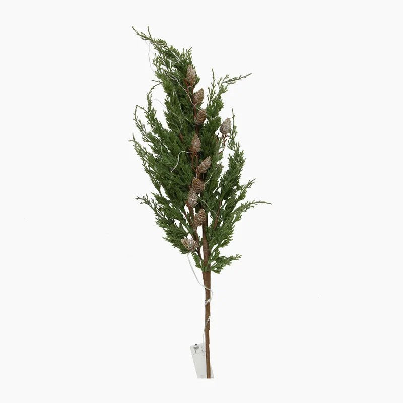 Cedar & Pinecone Branch with Lights 104cm