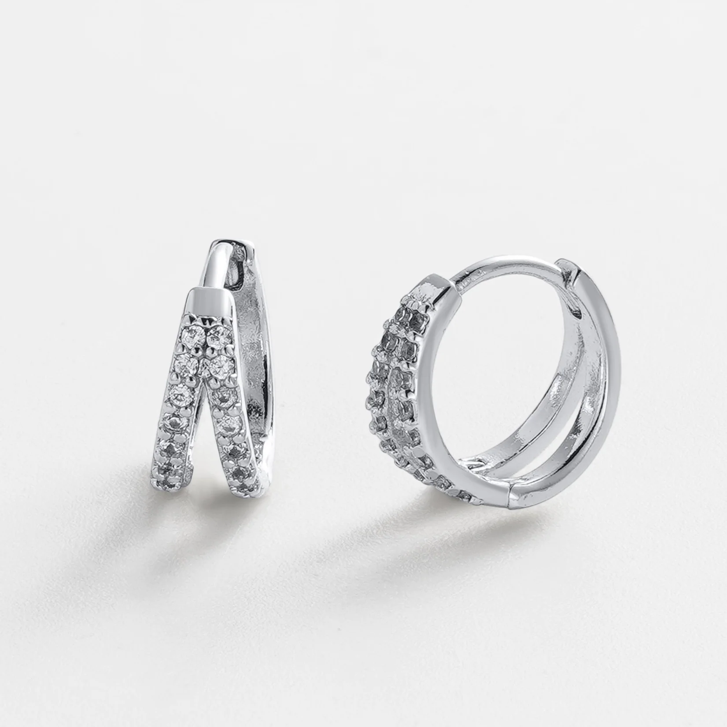 Zafino Celia Huggie Earrings Silver