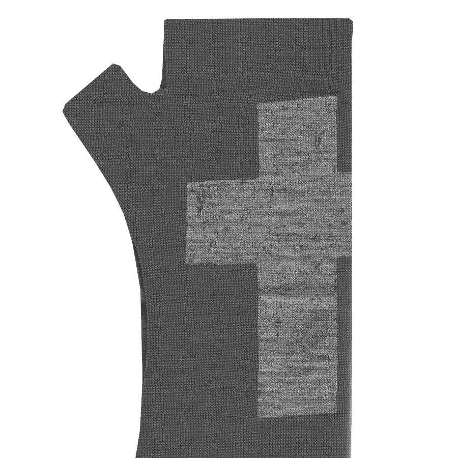 Kate Watt Merino Fingerless Glove Charcoal Cross